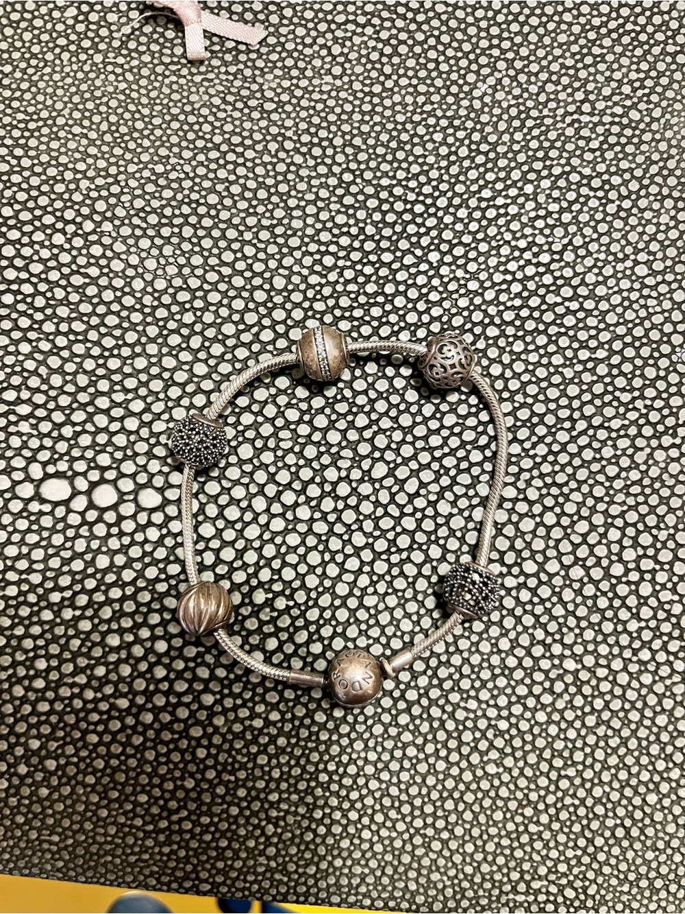 Pandora Charm Bracelet - Silver Beaded Station Bracelet